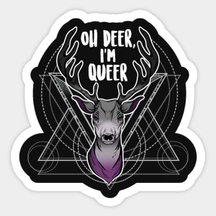 Asexual Oh Deer I'm Queer Sticker